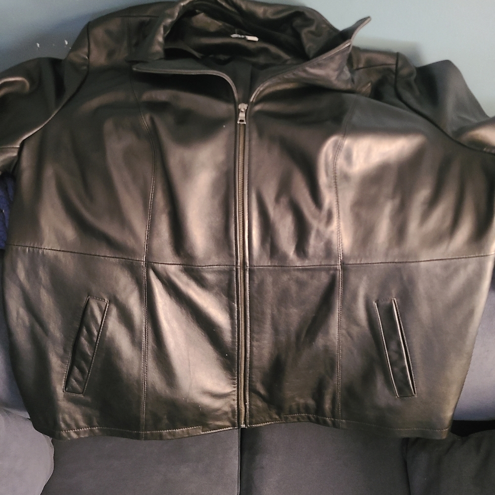 Denim & Co. womens 3xl black leather jacket
